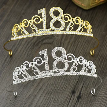 1 Gab. 18 gadu vecumu Princess Crown Galvu Kristāla Kāzu Kronis Hairband Sieviešu Cepures Matu Dekors