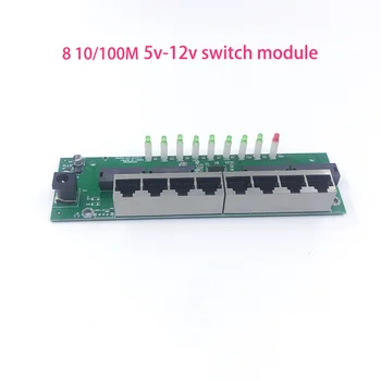 10/100mbps ethernet switch circuit board moduļa 10/100mbps switch 8port PCBA valdes OEM Mātesplatē tīkla ethernet komutators RJ45 8