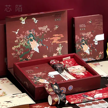 12 stilu dizaina Ķīnas klasiskā krāsu iekšējo lapu grāmatiņa, kas ar papīra lentes uzlīmes memo apdare dienasgrāmata albums dāvanu