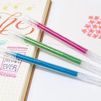 12pcs Mirdzēt Krāsu Pildspalvas bērniem pieaugušo krāsošana, Pildspalvas Atkārtoti Soda Padoms Krāsas Journaling Pildspalvas Krāsainu Dzirksti Mirdzēt Pildspalvu Komplekts