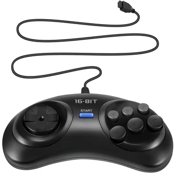 2 Gab. Spēļu Kontrolleris SEGA Genesis 16 Bitu Rīkoties Kontrolieris 6 Pogu, Gamepad, lai SEGA MD Spēļu Piederumi Melns
