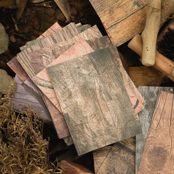30Sheets Materiālu, Papīra, koksnes graudu darbnīcas Retro Rokasgrāmata bāzes Rakstot Materiāla Apdare Papīra Albums Samazināt 196*107mm