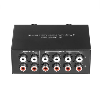 4 Veidu Bi-Directional Kreiso Un Labo Kanālu Audio Slēdzis 2 4 4 2 Out L/R Ligzda Skaņas Kanāls R/L Stereo Komutatoru