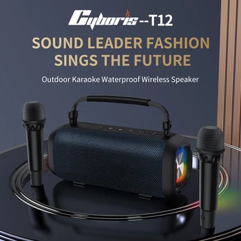 80W augstas jaudas Bluetooth skaļruni, mājas kinozāles karaoke bezvadu RGB krāsu gaismas āra ūdensizturīgs subwoofer 10400mAh akumulators