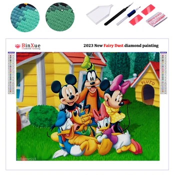 Disney Pasaku Putekļu Dimanta Krāsošanas Komplekts Mickey Minnie Rhinestone Vinnijs Pūks Roku darbs DIY Mozaīkas Mājas Dekori Ziemassvētku Dāvanu