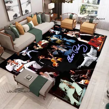 Elvis Presley Retro iespiesti paklāju bērnu rotaļu paklājs, neslīdošs paklājs dzīvojamā istaba guļamistaba skaistu paklāju dzimšanas dienas dāvana
