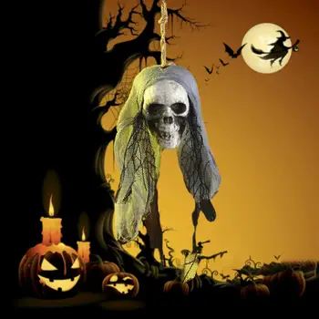 Halloween Karājas Galvaskausa Haunted House Galvaskausa Apdare Spooky Halloween Galvaskausa Rotājumi Izturīgs Black-eyed par Haunted