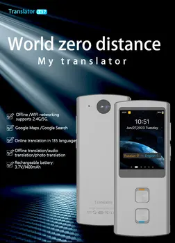 Jaunā stila T17 AI Balss Reālā Laika Tulkotājs 138 Multi Internetā, Valodas, Balss Ieraksts 3.1 Collu Touch Screen Mācību Konversijas