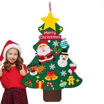 Jutos Ziemassvētku Eglīte Bērniem Piparkūkas, Rotājumi Jutos Koka Jauno Gadu Filca Rotaļlietu Dāvanu Durvis, Sienas, Loga Stikla Ziemassvētkiem