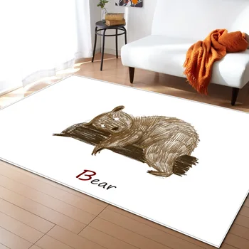 Karikatūra dzīvnieku mats mūsdienu mājas guļamistaba dekoratīvos paklājus dzīvojamā istaba ar neslīdošu paklāju 3D druka bērnu istabas spēlēt paklājos