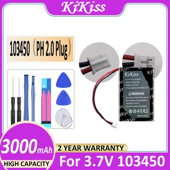  KiKiss Akumulatora 103450 (PH 2.0 Plug) 3000mAh par 3,7 V 103450 PS4 Kameras GPS Bluetooth Runā Digitālo Batteria