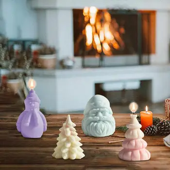 Labāko Ziemassvētku Svece Pelējuma DIY Santa Claus Epoksīda Sveķiem, Padarot Pelējuma Mini 3D Ziemassvētku Eglīte Silikona Veidnes mājas rotājumi
