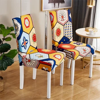 Mandala Drukāt Krēsli Ietilpst 3D Spandex Krēslu Vāks Ēdamistaba Augsta Atpakaļ uz Dzīvojamās Istabas Pusi Kāzas, Ziemassvētku Rotājumi