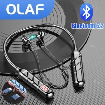 Olaf Neckband Austiņas Bluetooth 5.2 Bezvadu Austiņu LED Displejs HIFI Austiņas Magnētisko TWS Earbuds Ar Mic Atbalsta TF Karti