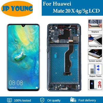 Oriģināls Par Huawei Mate 20 X LCD Displejs EVR-L 29 EVR-AL00 EVR-TL00 Touch Screen Digitizer Montāža Huawei Mate 20X Aizstāt