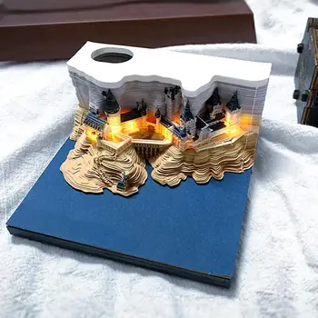 Radošās Puses-pienākums Magic Castle Iknedēļas Kalendārs Ar Gaismas Biroja Galda 3D Papīra Griešanai Mākslas Amatniecības Notepad Lipīga Memo Pad Dekori