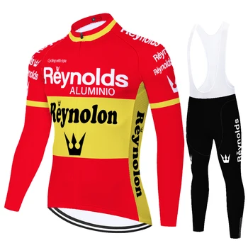 Reinoldsa Vasaras Pavasara conjunto ciclismo masculino velosipēdu apģērbs, velosipēdu aprīkojums jersey cuissard ilgi cyclisme homme hiver
