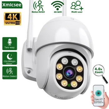 Xmicsee Āra Wifi Novērošanas Kamera 8MP Drošības CCTV kameras IP Kameras P2P Audio Cilvēka Atklāšanas Signalizācijas Vietējo Nakts Redzamības iCSee