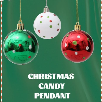Ziemassvētku Bumbiņas Kuloni Electroplate Plastmasas Dekoratīvās Spīdīgs Ziemassvētku Bumbiņas Iestatīt Brīvdienu Piegādes Sarkana Zaļa Balta