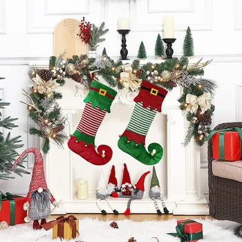 Ziemassvētku Elf Zeķes Lelle Ornamenti, Priecīgus, Ziemassvētku Rotājumi, Mājas 2023 Ziemassvētku Eglītes Dekori